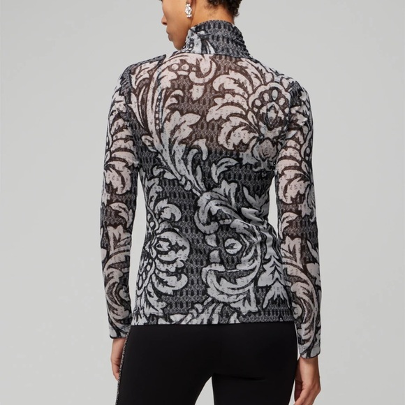 White House Black Market Mesh Burnout Turtleneck M - Picture 3 of 12